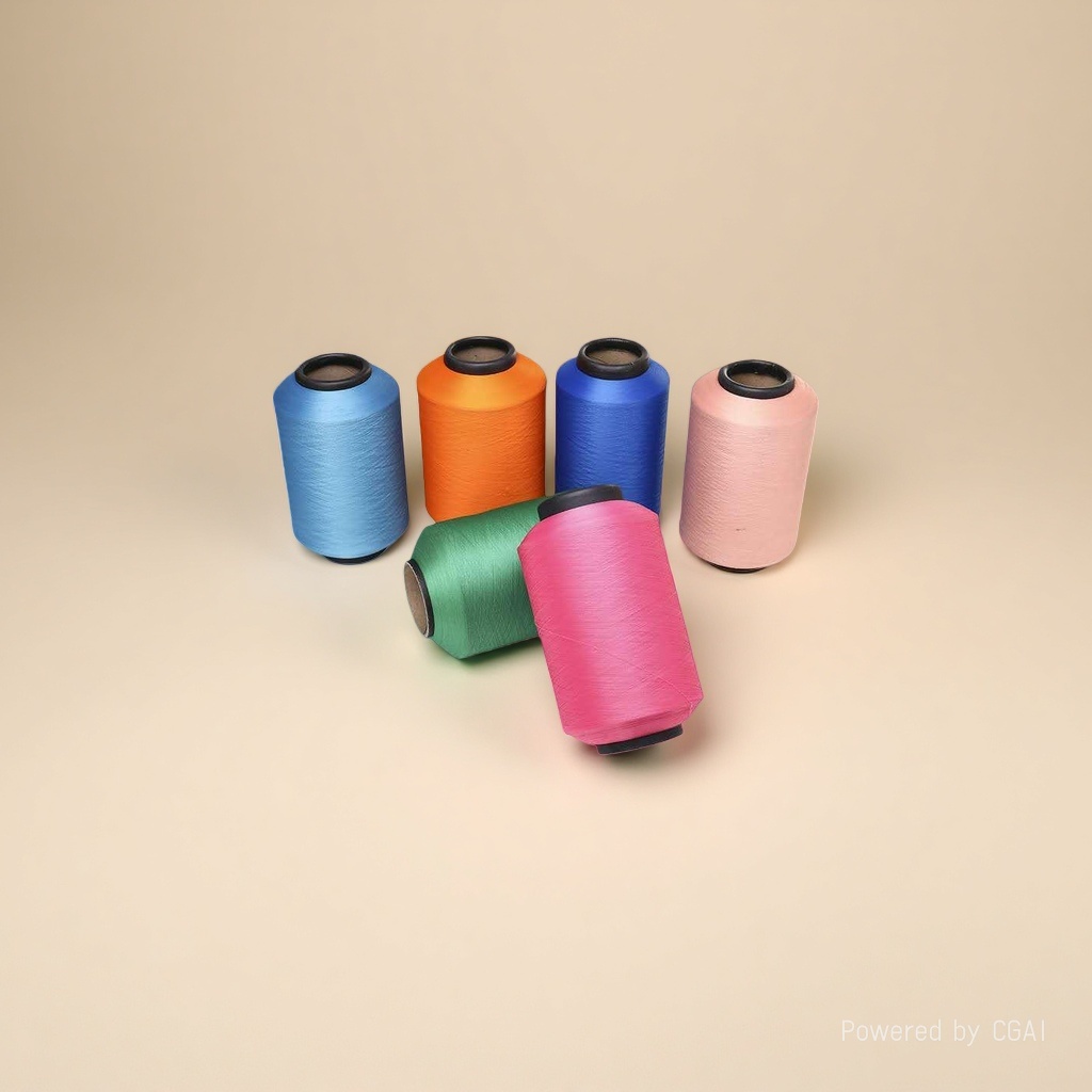 Fancy yarn rolls of colored segments dyed Chenille yarn details Picture