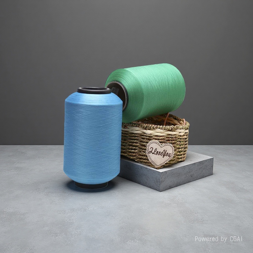 Blue and green spool woven basket organizing tool storage set details Picture