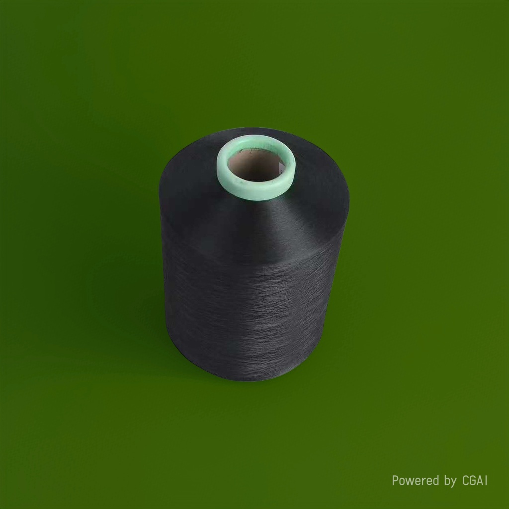 Black yarn is used to roll other yarns, cotton and acrylonitrile blended knitted yarn for hand crochet details Picture