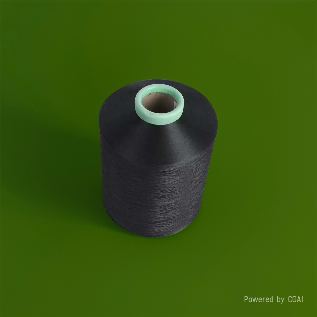 Black yarn is used to roll other yarns, cotton and acrylonitrile blended knitted yarn for hand crochet Specification image
