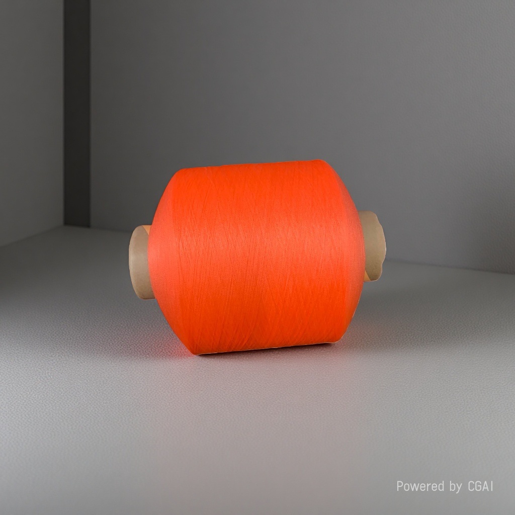 Orange yarn rolls of other yarns and cotton blended hand-knitted yarn balls details Picture