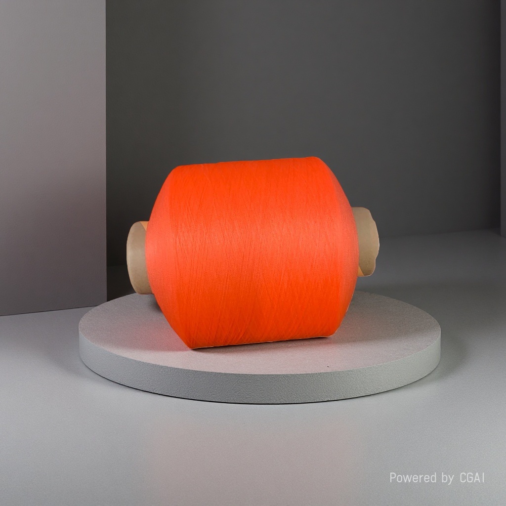 Orange yarn rolls of other yarns and cotton blended hand-knitted yarn balls