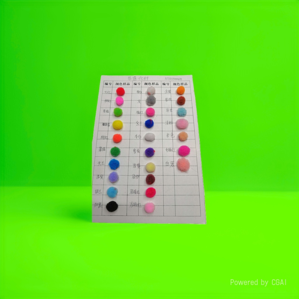 Colorful pom-poms sample display, pom-poms decoration, air-eye plush balls, green flower cherry accessories Application Scenario