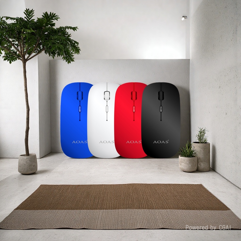 Four-color wireless charging transparent mouse, blue, white, red, black wireless mouse pen details Picture