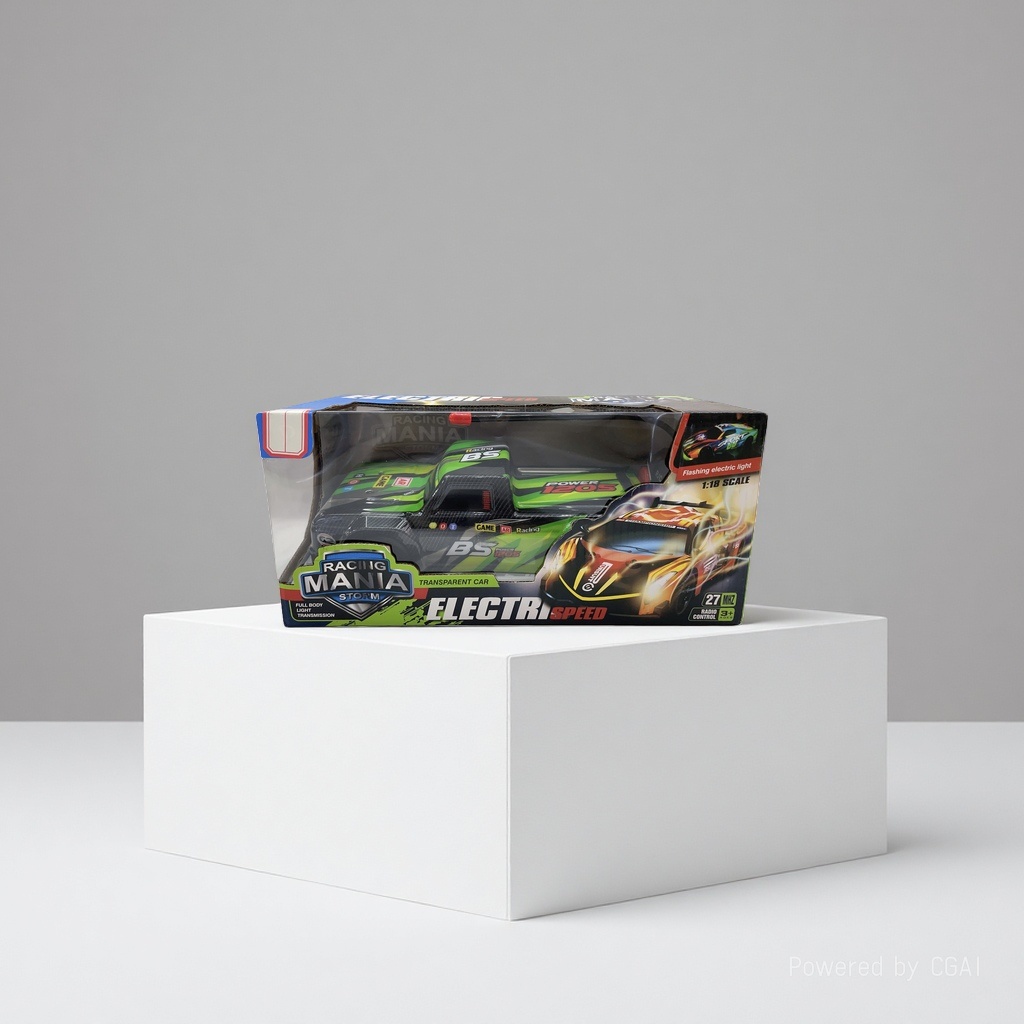 Green remote control racing toy car, children's remote control car, electric toy car Item Picture