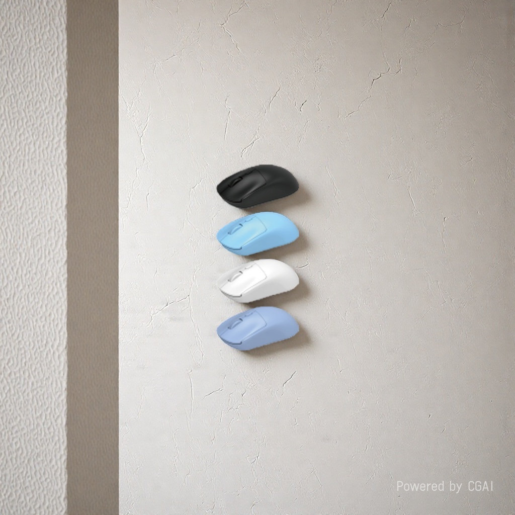 Wireless charging transparent wireless mouse available in multiple colors including black, blue, white and light blue Application Scenario
