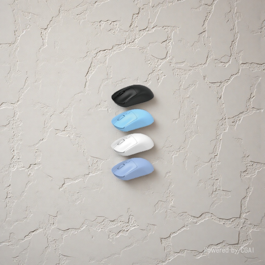 Wireless charging transparent wireless mouse available in multiple colors including black, blue, white and light blue details Picture