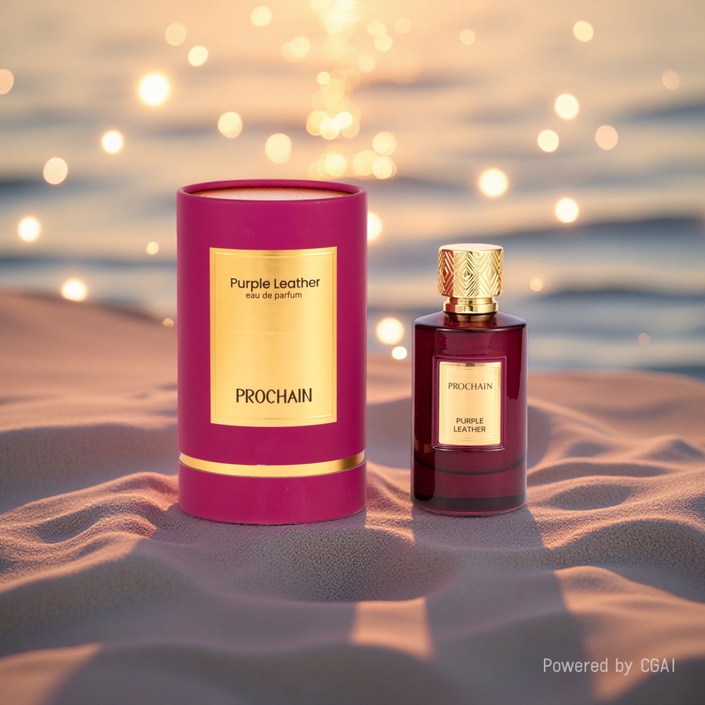 Prochain Purple Leather Eau de Toilette in a purple-red bottle Specification image