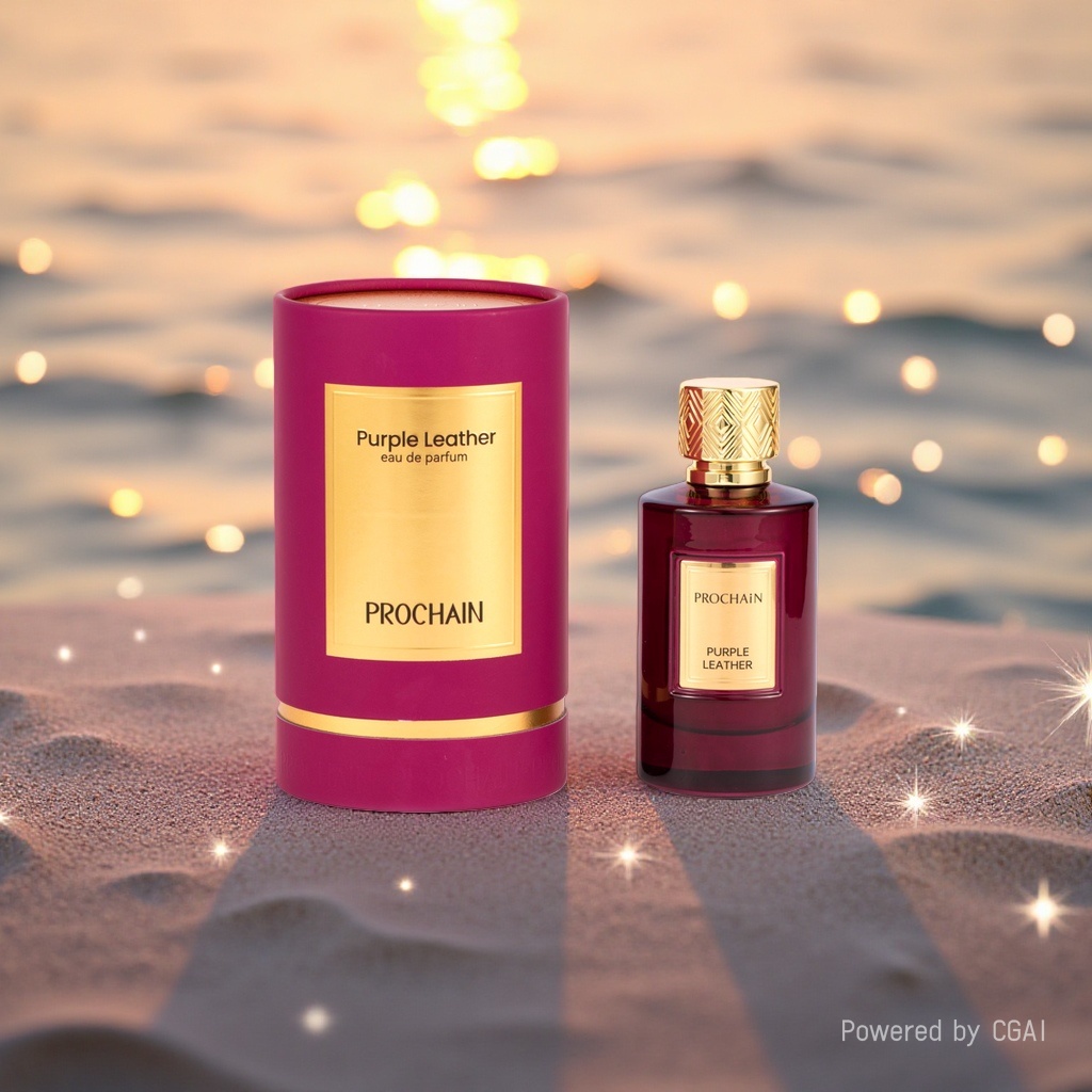 Prochain Purple Leather Eau de Toilette in a purple-red bottle details Picture