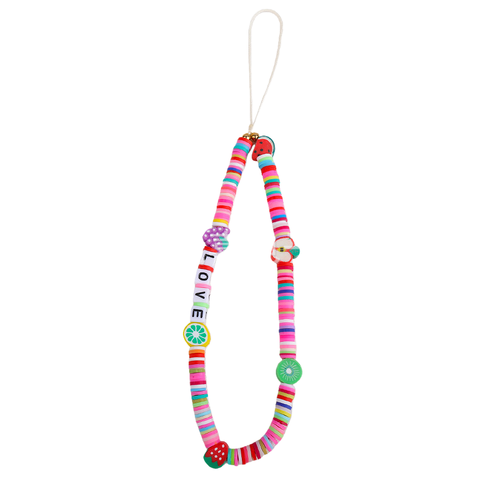 Song brocade colorful beaded football figurine keychain, World Cup mobile phone lanyard Item Picture