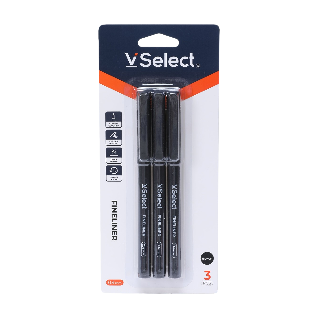 Black 0.4mm signature pens, 3 pieces per card, exclusively for foreign trade. Minimum order quantity: one box Item Picture