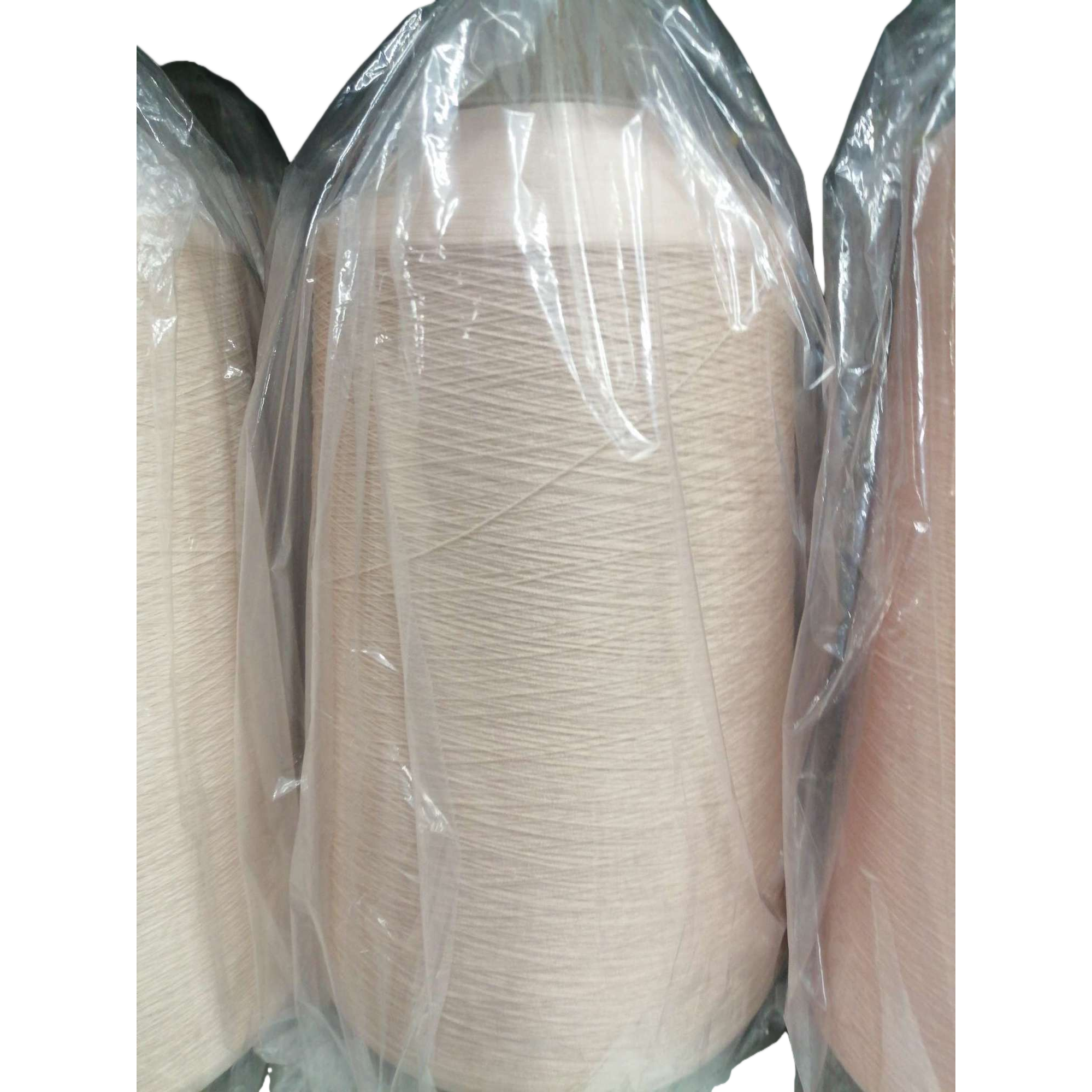 Beige yarn tube, hand-woven wool yarn, woven yarn ball, cotton and linen blended yarn roll Item Picture