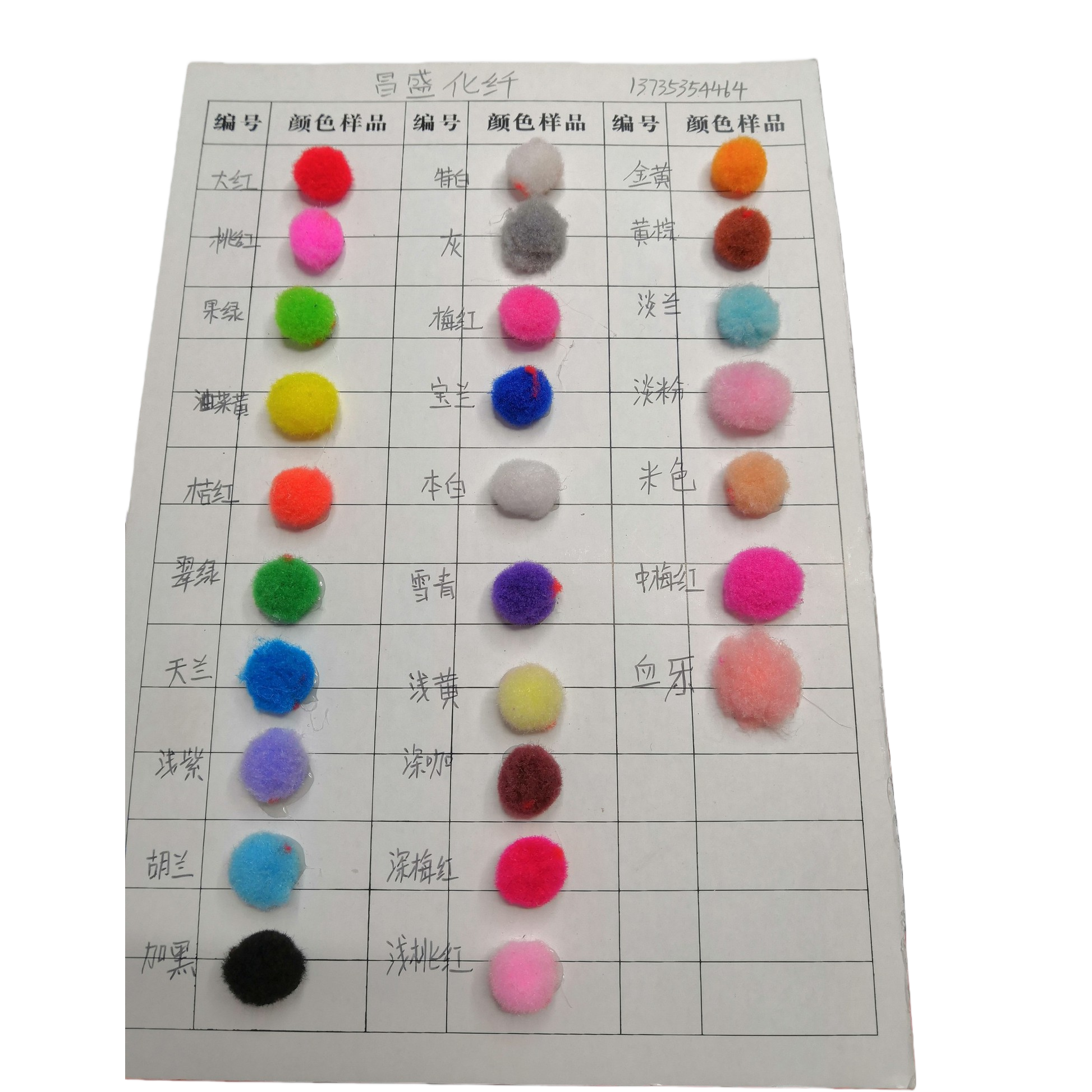 Colorful pom-poms sample display, pom-poms decoration, air-eye plush balls, green flower cherry accessories Item Picture