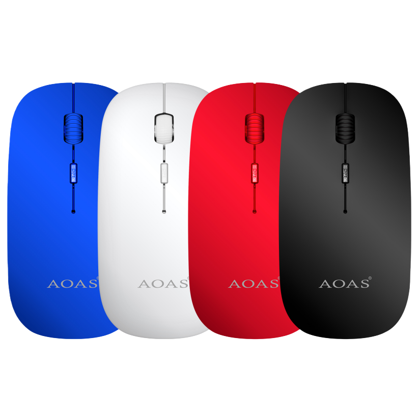 Four-color wireless charging transparent mouse, blue, white, red, black wireless mouse pen Item Picture