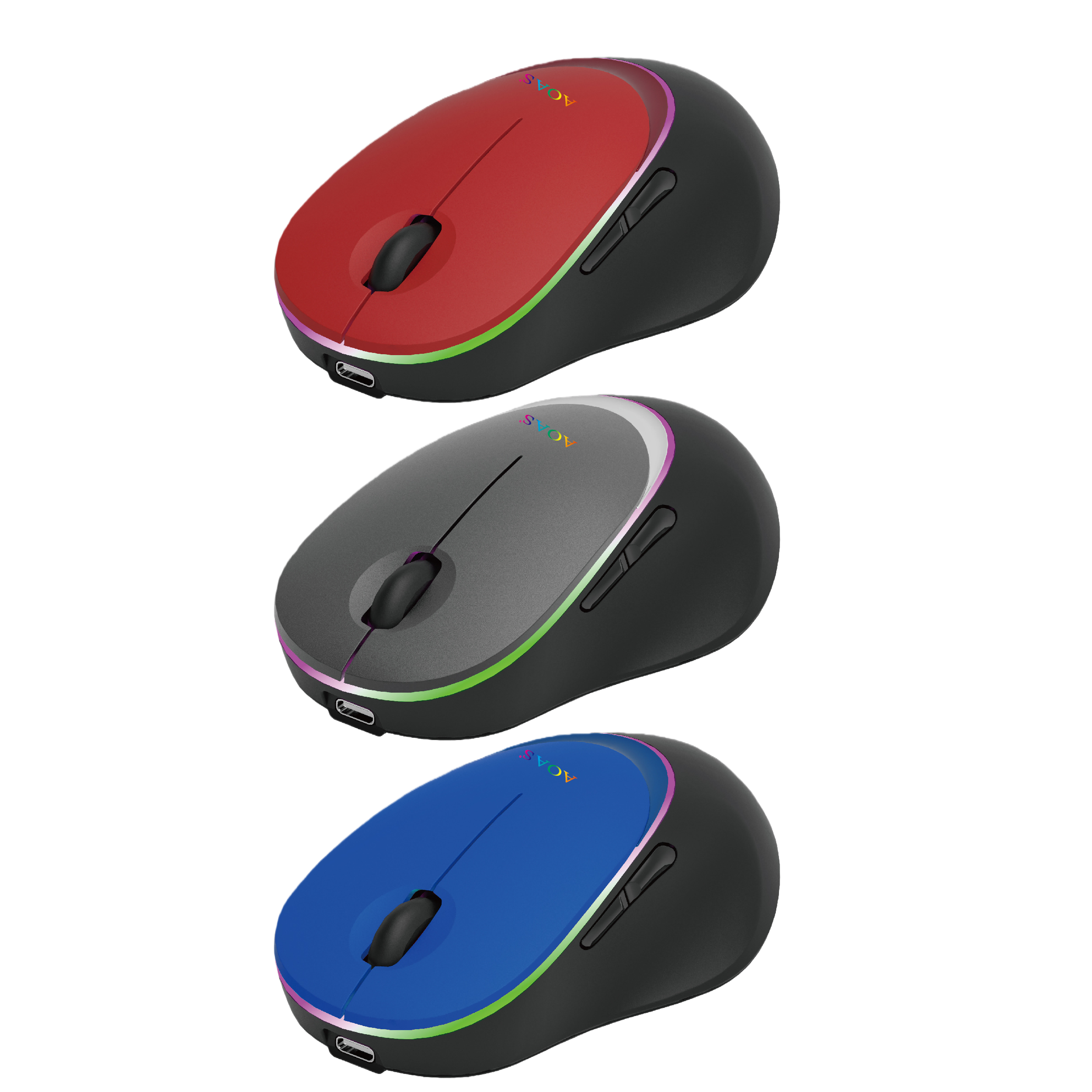 Logitech wireless charging transparent mouse available in red, gray and blue. Wireless mouse pen 2.4G Bluetooth dual-mode Item Picture