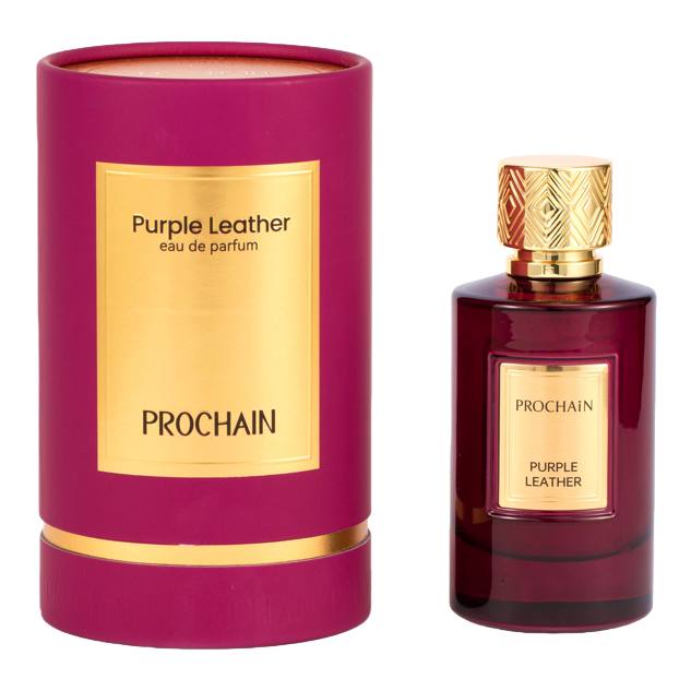 Prochain Purple Leather Eau de Toilette in a purple-red bottle Item Picture