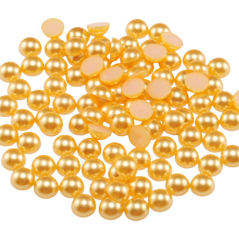 金色巴洛克仿珍珠饰品 半贴设计 Akoya珍珠散货 珍珠状