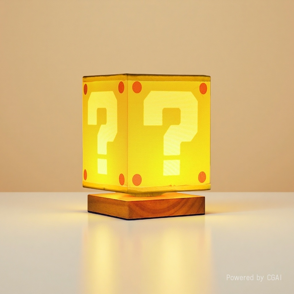 Yellow question mark brick point light source pixel lamp