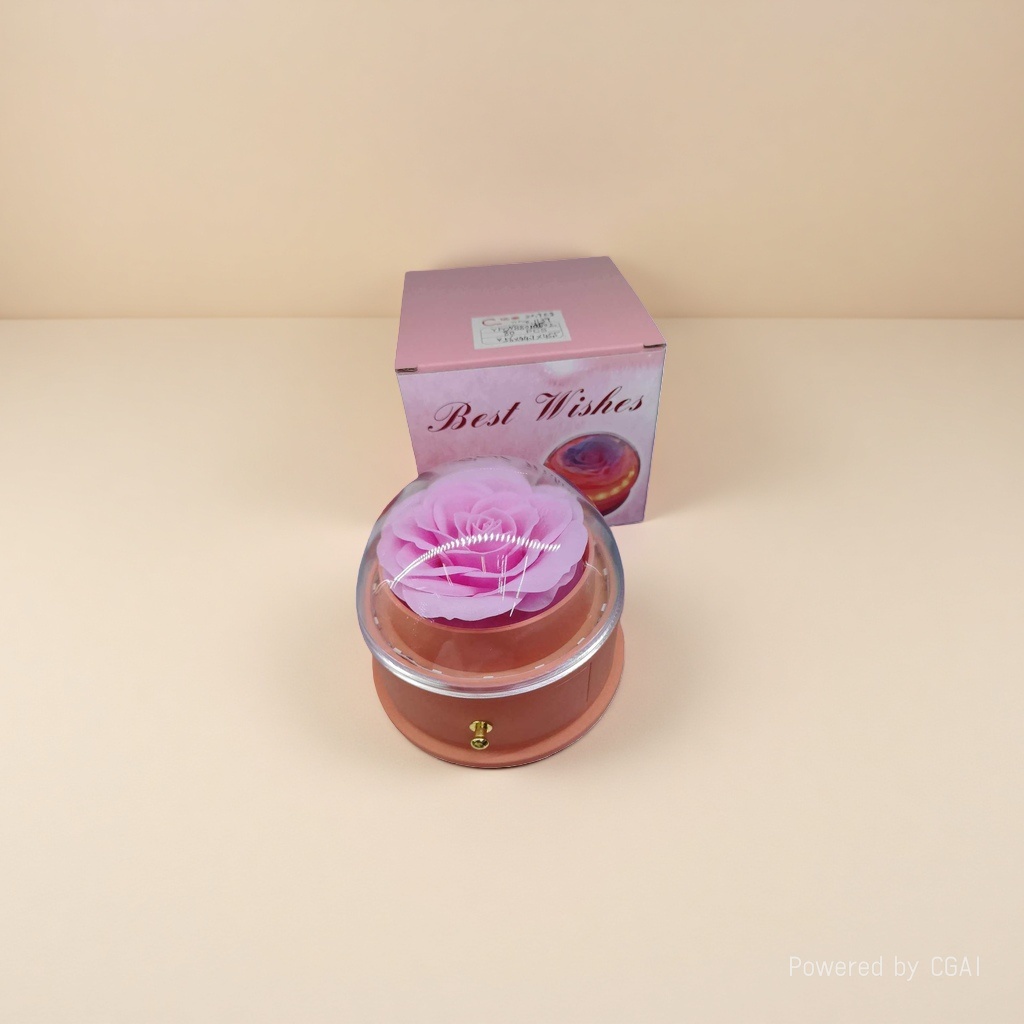 Creative pink rose ball decorative glass large tea vase decoration vase details Picture