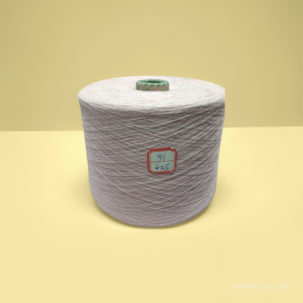 Pink yarn is rolled into other yarns and hand-woven into a ball of cotton yarn for 300 meters