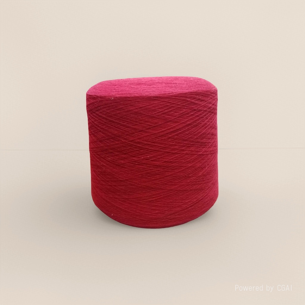 Red yarn tubes are used for hand-knitted crochet with cotton yarn of moderate thickness details Picture
