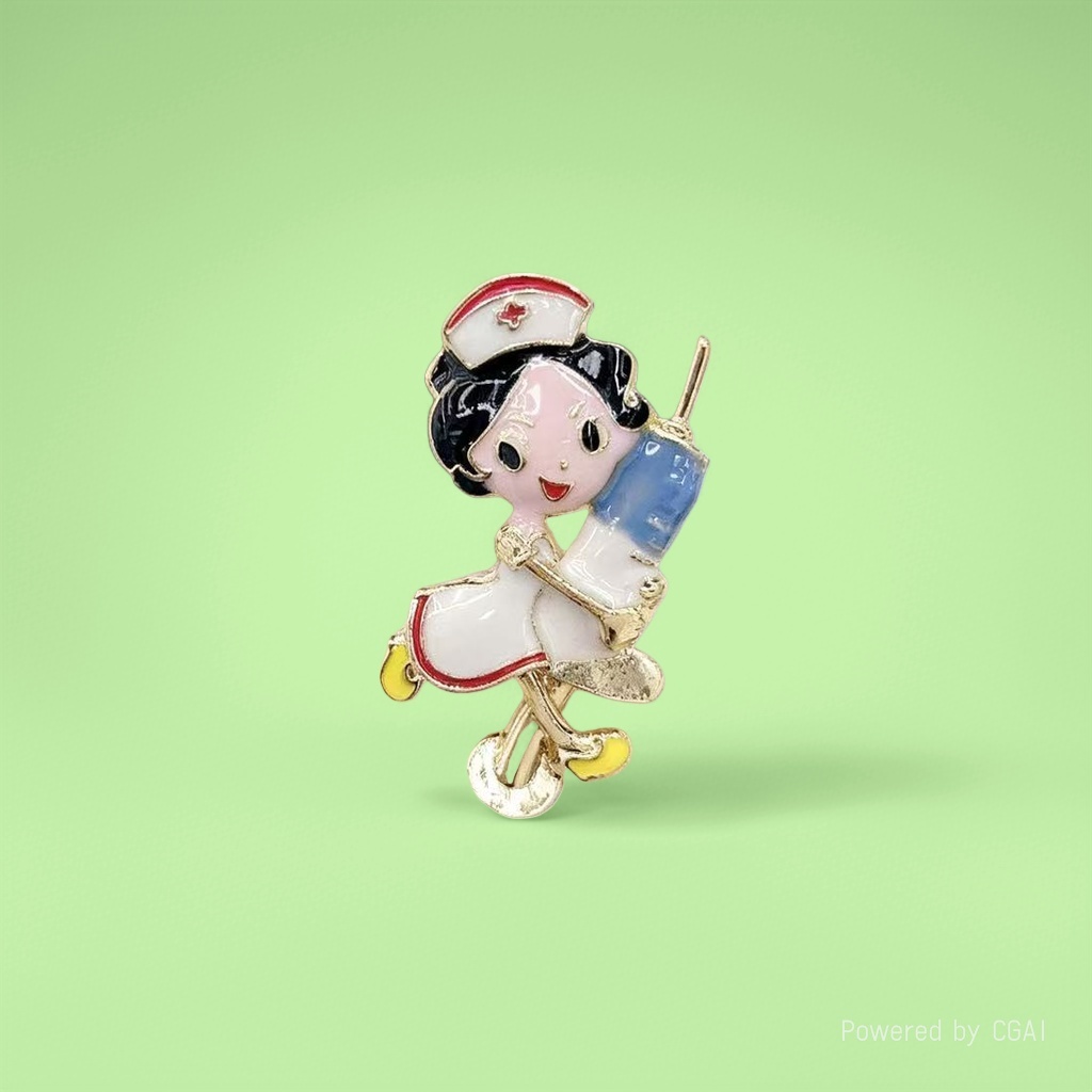 彩色卡通护士蝴蝶胸针女气质别针