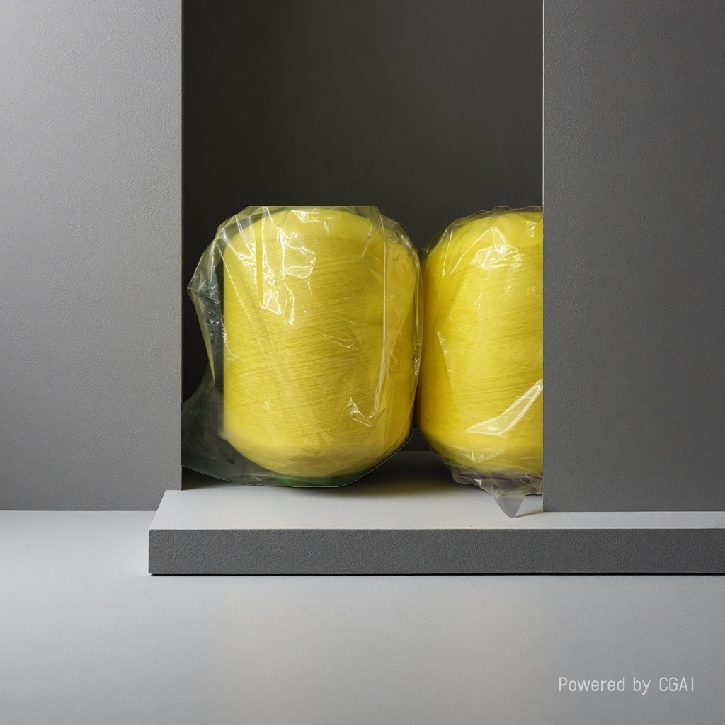 Six strands of colorful yellow yarn are hand-woven with wax thread and sewn with polyester thread for shoes