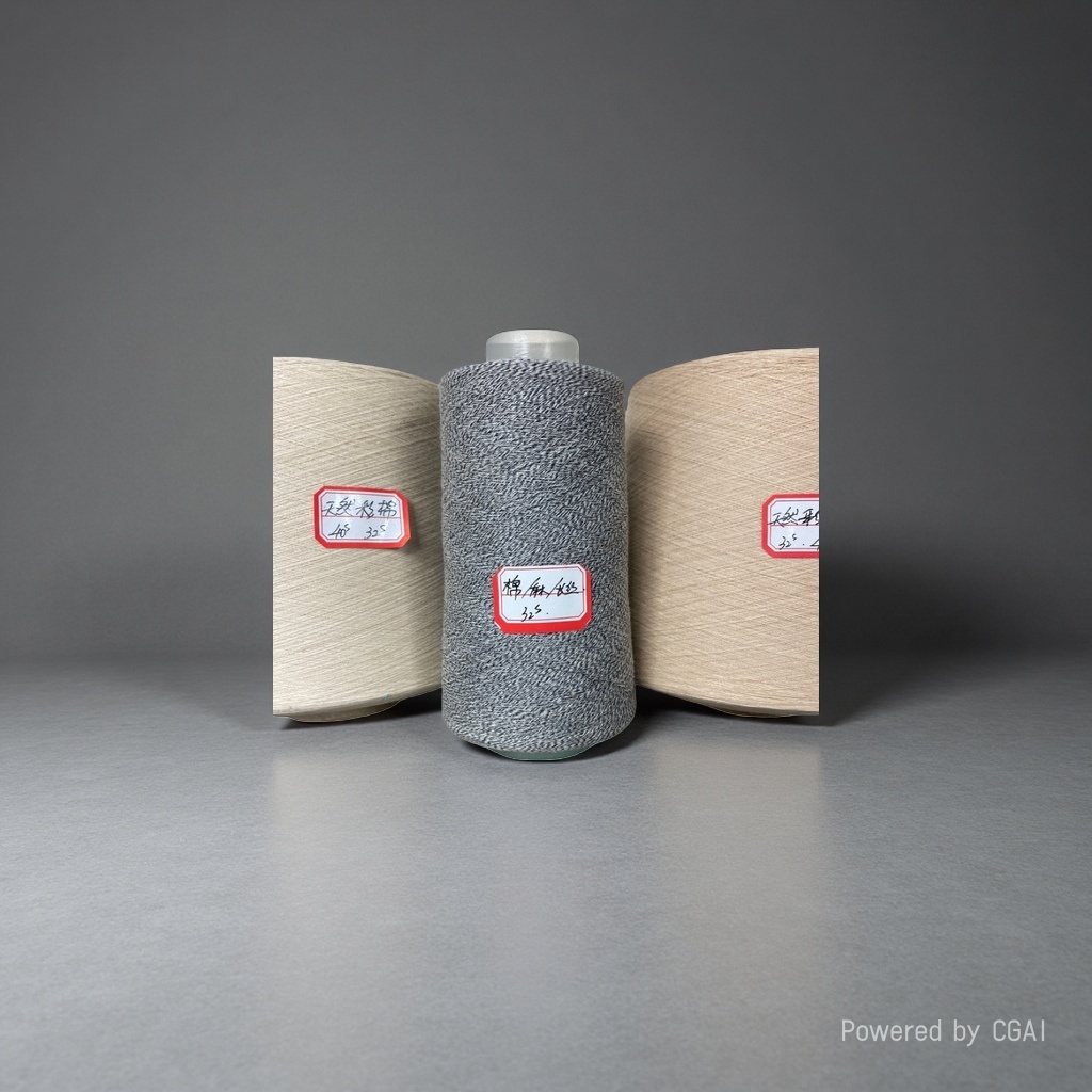 Grey blended stranded yarn, cashmere yarn, cotton yarn, hand rope textile products details Picture