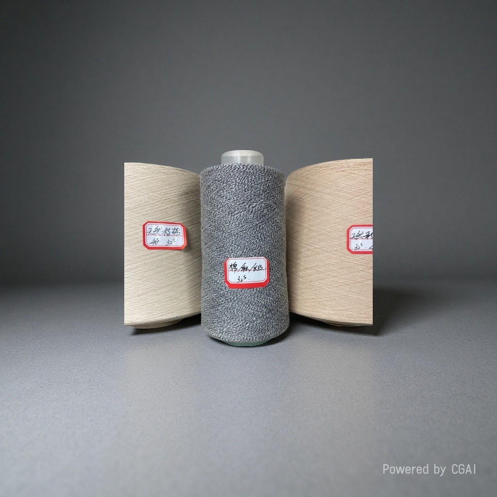 Grey blended stranded yarn, cashmere yarn, cotton yarn, hand rope textile products Specification image