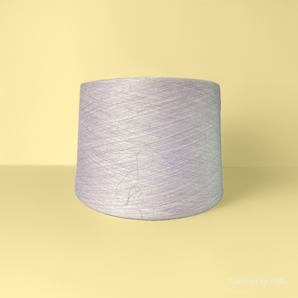 Light purple yarn is rolled into other yarns and hand-knitted into yarn balls for knitting