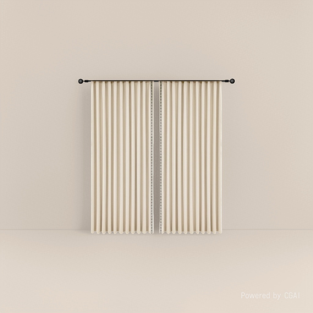 Beige vertical striped lace curtain fabric with French style handle pattern Specification image