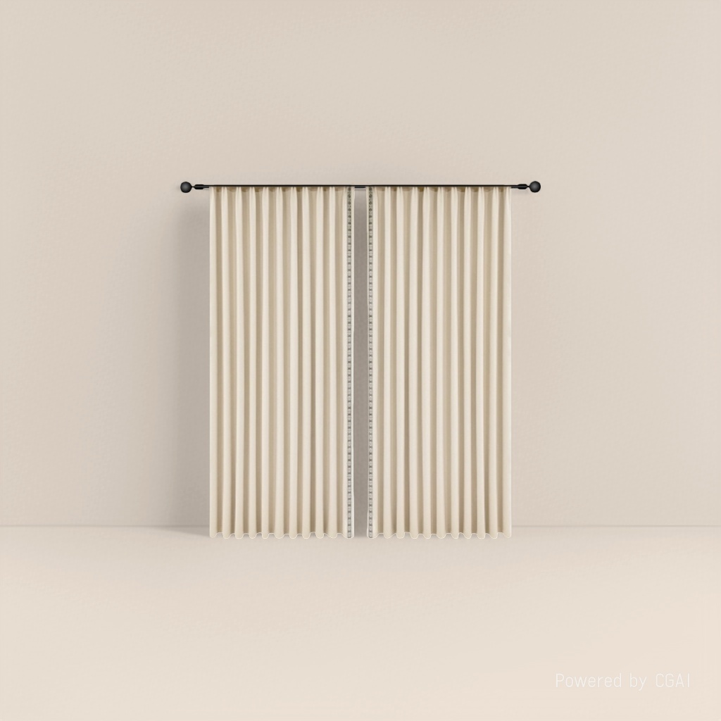 Beige vertical striped lace curtain fabric with French style handle pattern details Picture