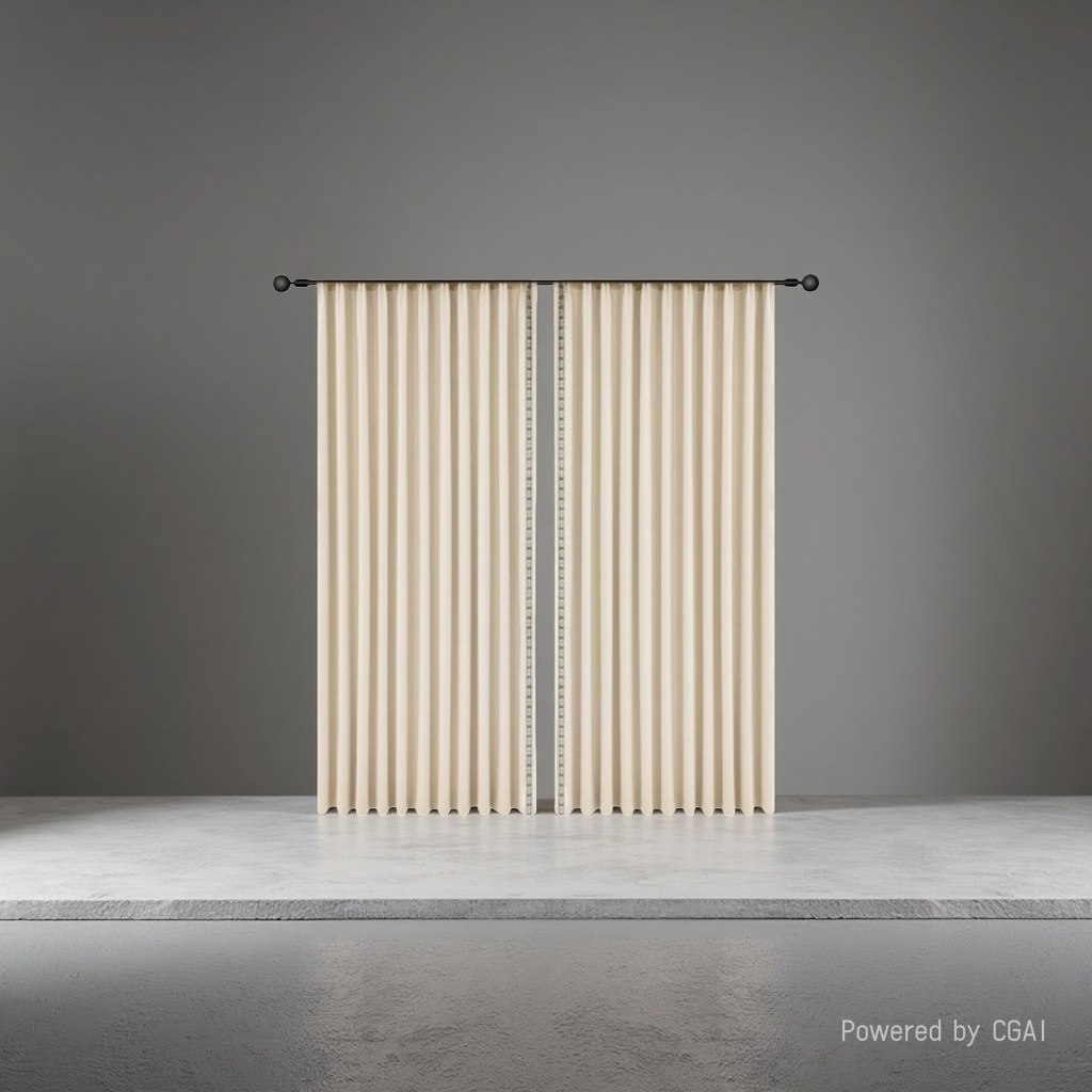 Beige vertical striped lace curtain fabric, French-style handle pattern fabric curtain fabric details Picture