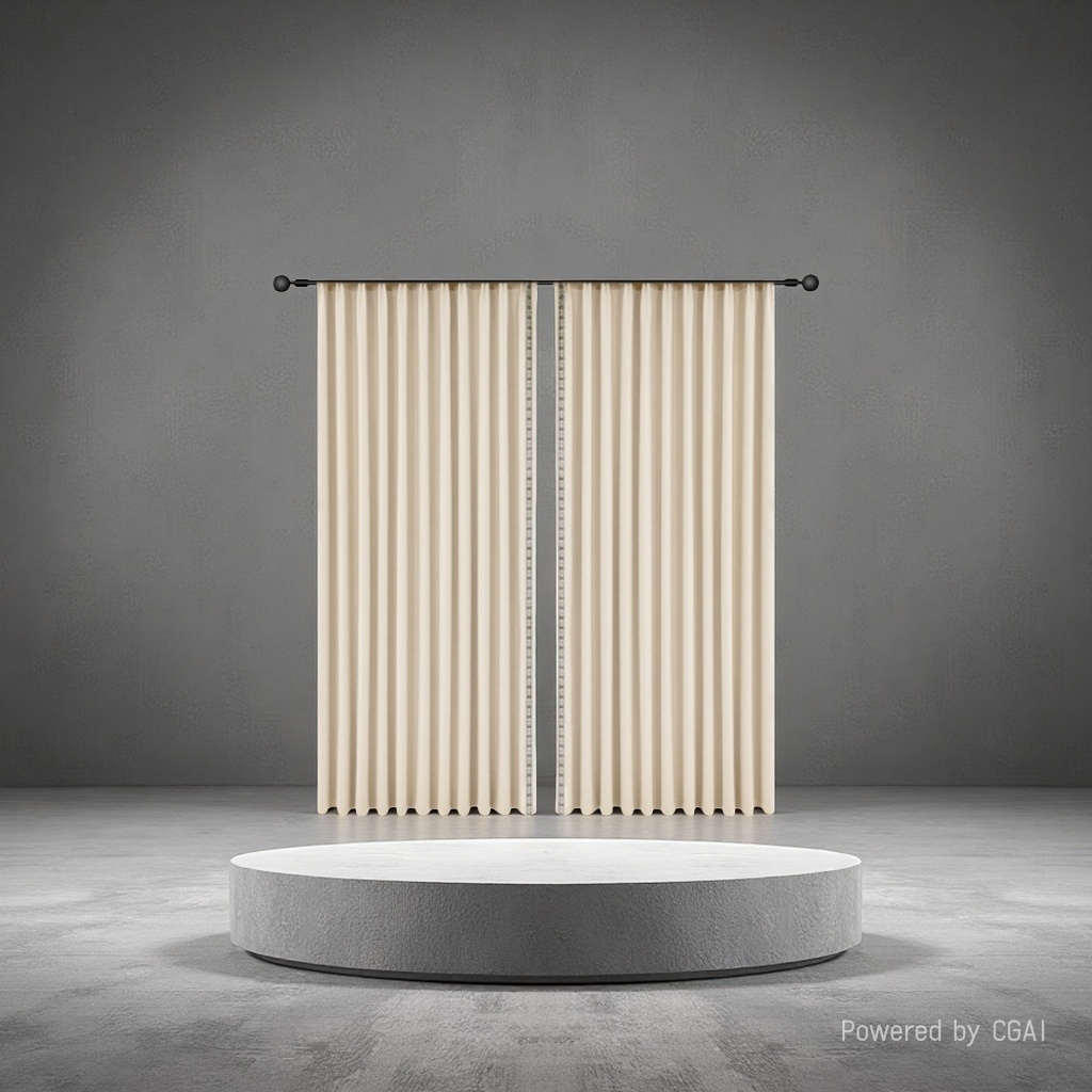 Beige vertical striped lace curtain fabric, French-style handle pattern fabric curtain fabric Application Scenario