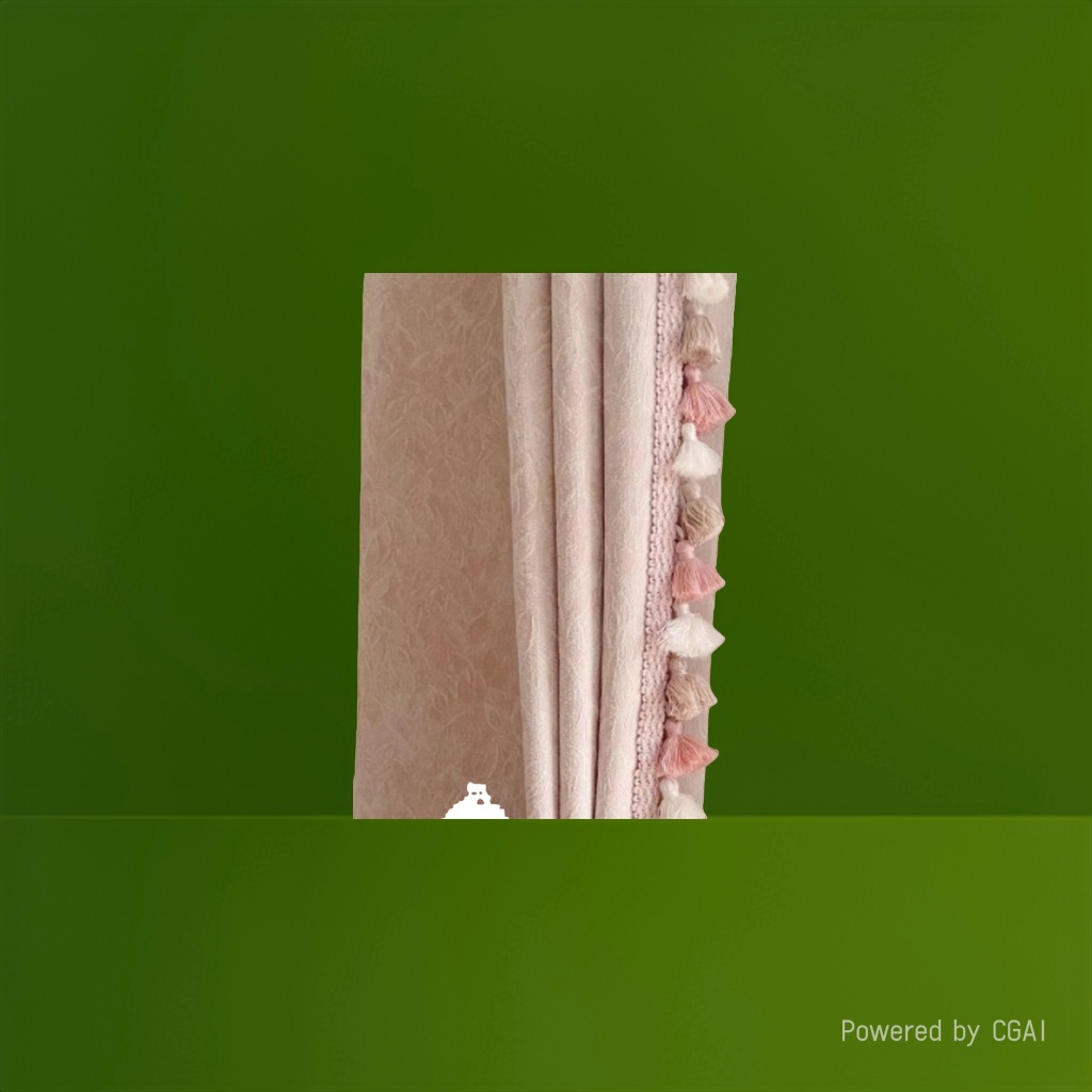 Pink tassel semi-transparent linen finished curtains, bath curtain sets, automatic curtains Application Scenario