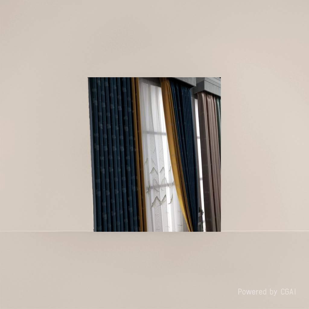 Paquete de cortinas para toda la casa azul oscuro con cortinas de patrón más bordes de patchwork amarillos con cortinas de pantalla de bordado blanco Application Scenario