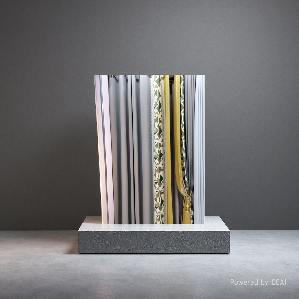 Grey striped semi-transparent linen finished curtains, bath curtain sets, automatic curtains Application Scenario