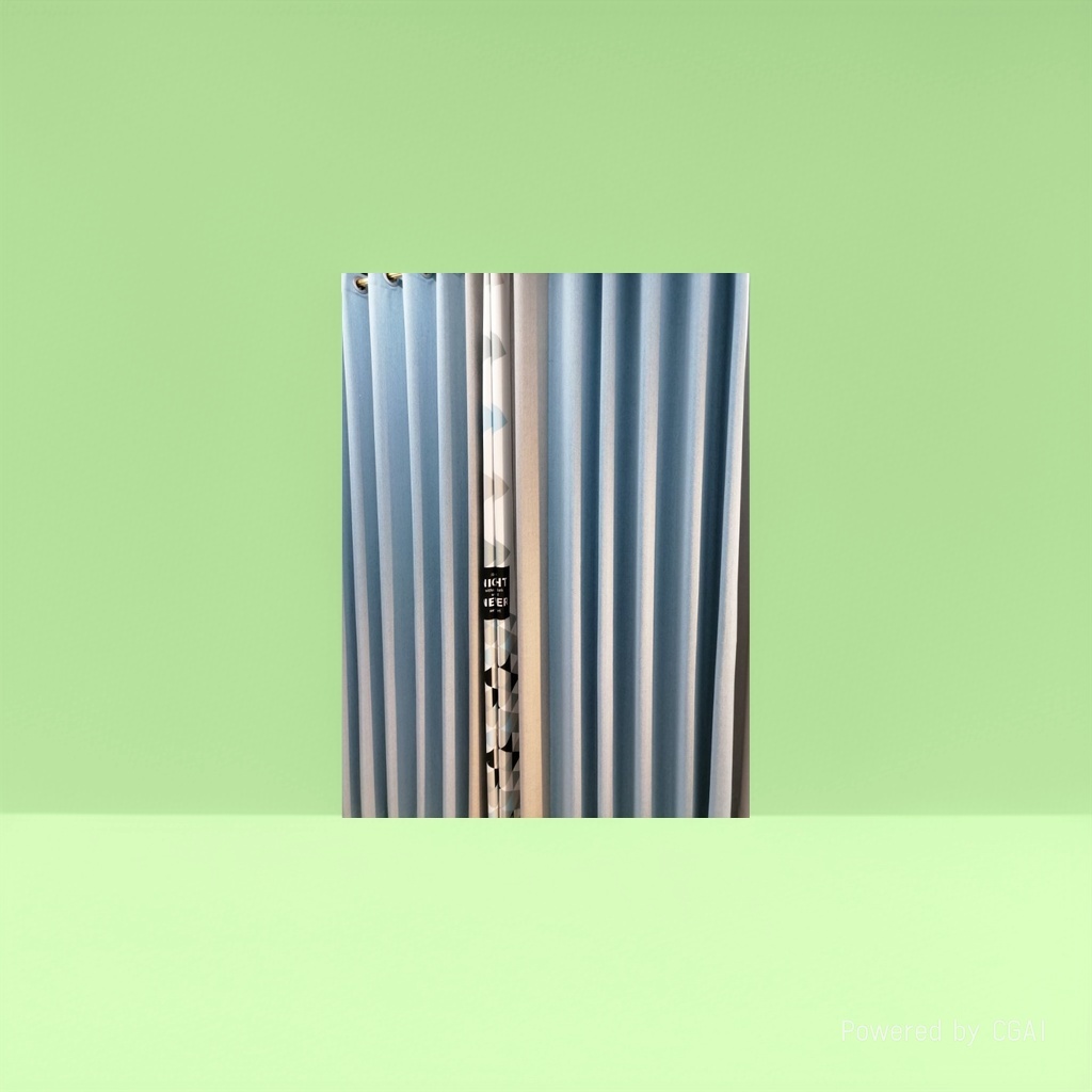 Blue and white striped semi-transparent linen finished curtains, bath curtain sets, automatic curtains Application Scenario