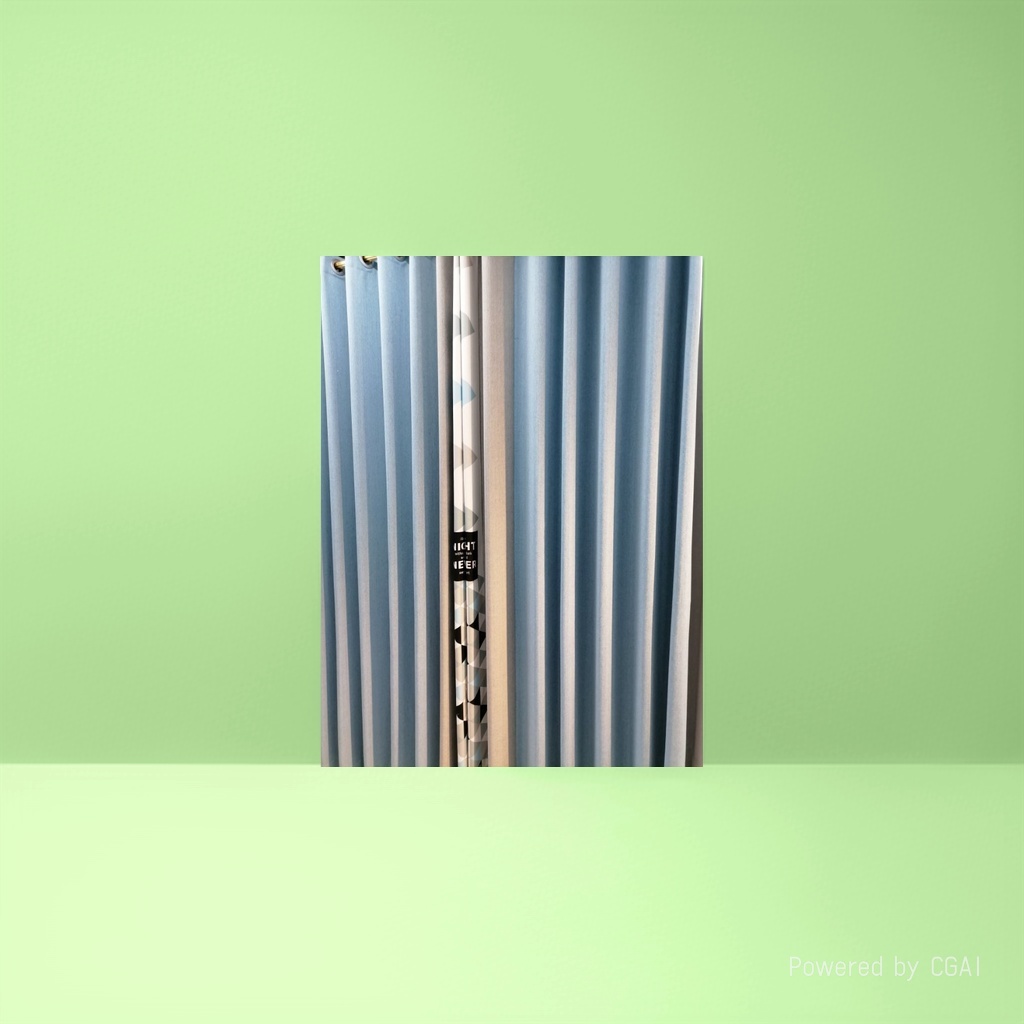 Blue and white striped semi-transparent linen finished curtains, bath curtain sets, automatic curtains