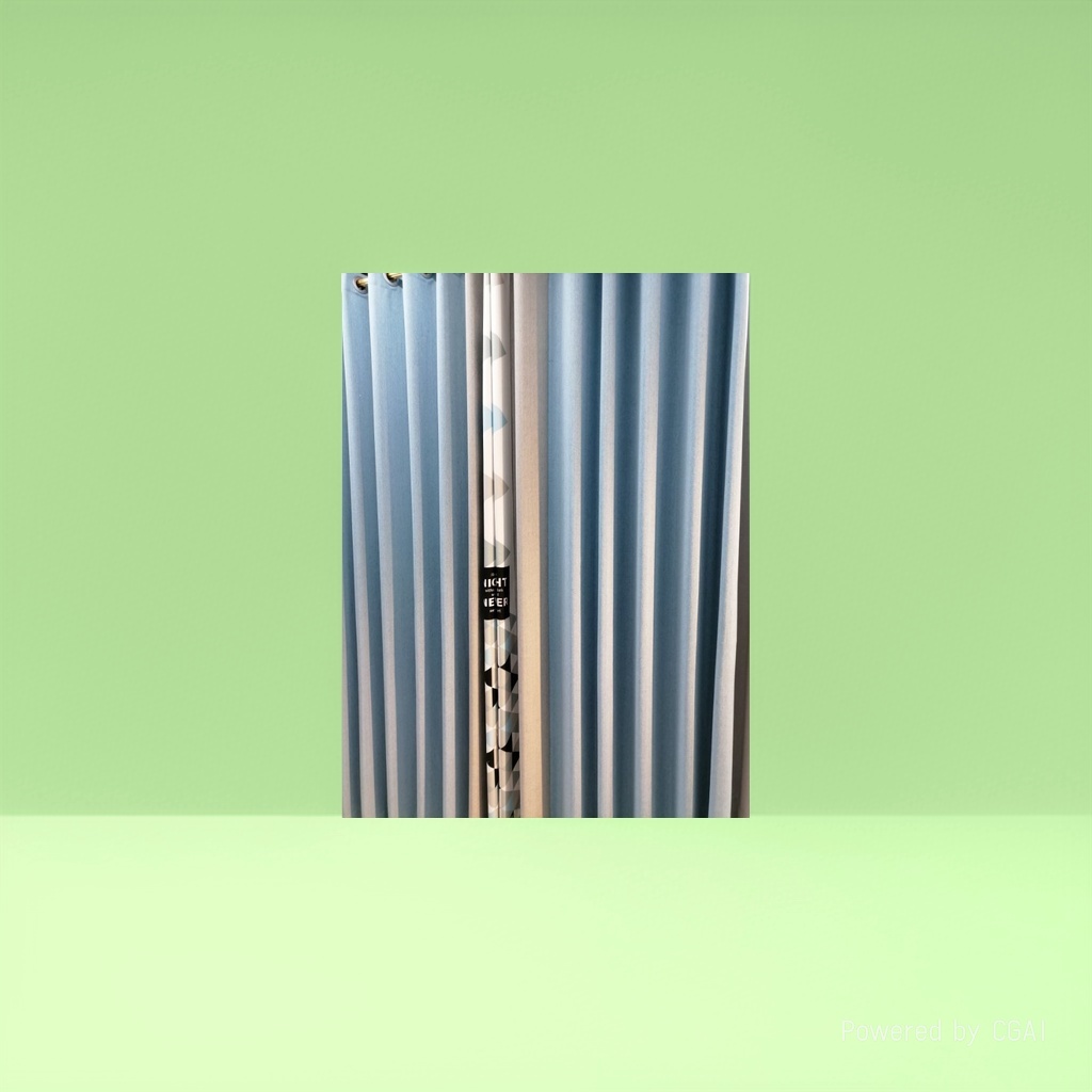 Blue and white striped semi-transparent linen finished curtains, bath curtain sets, automatic curtains details Picture
