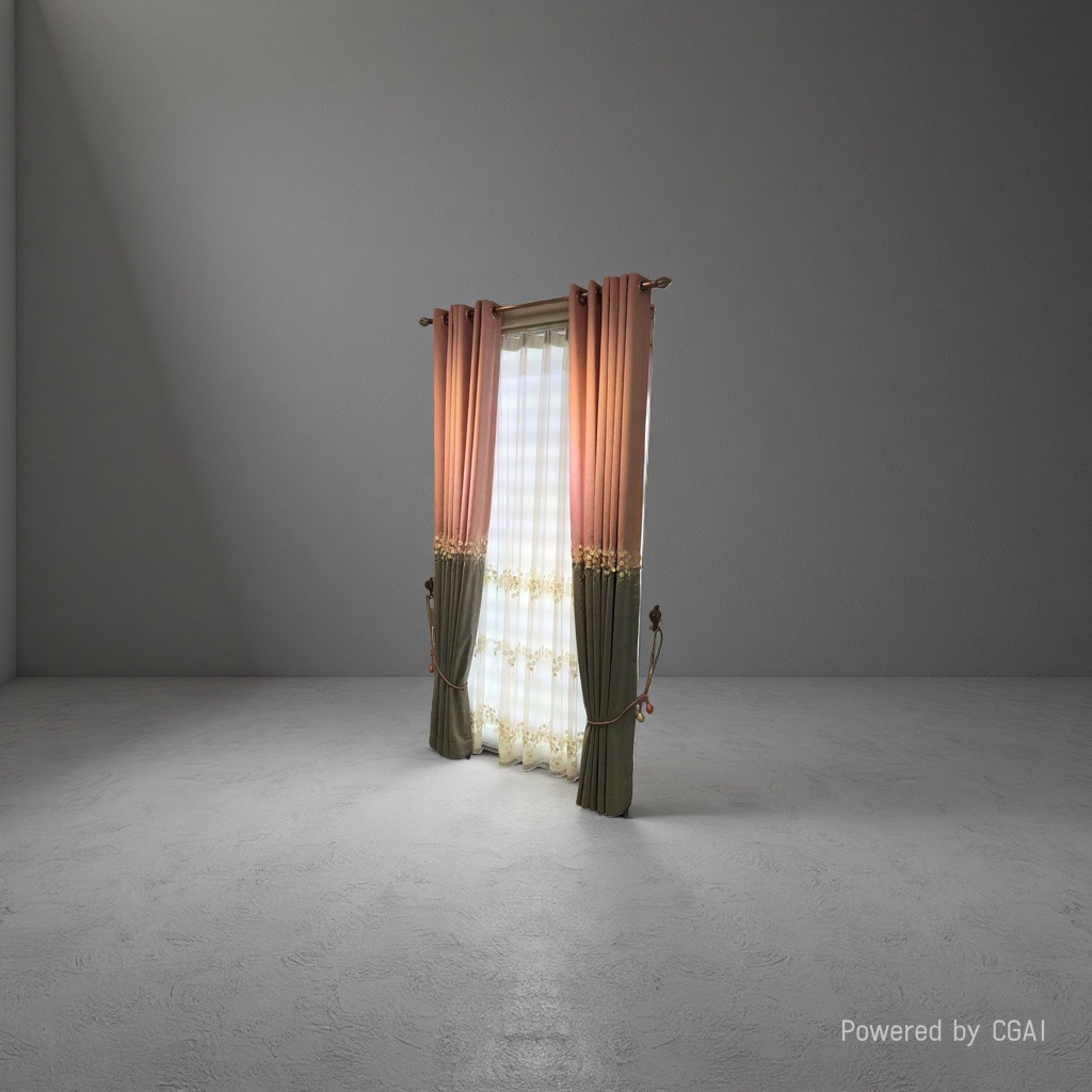 Custom-made window screens, pink and gray color-blocked curtains, gold and silver sequined mesh screens for light transmission and sun protection Specification image