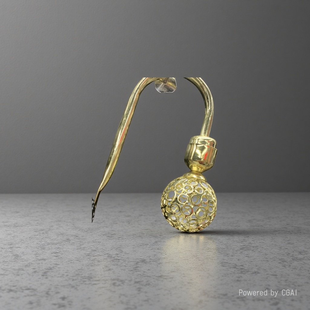 Golden hollowed-out spherical decorative hook, Virgin Mary Arab-style doughnut crocheted pendant Application Scenario