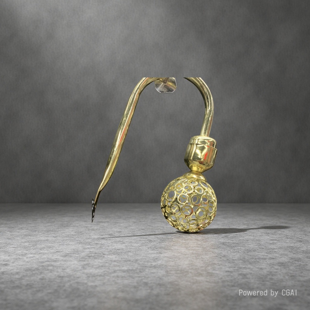 Golden hollowed-out spherical decorative hook, Virgin Mary Arab-style doughnut crocheted pendant details Picture
