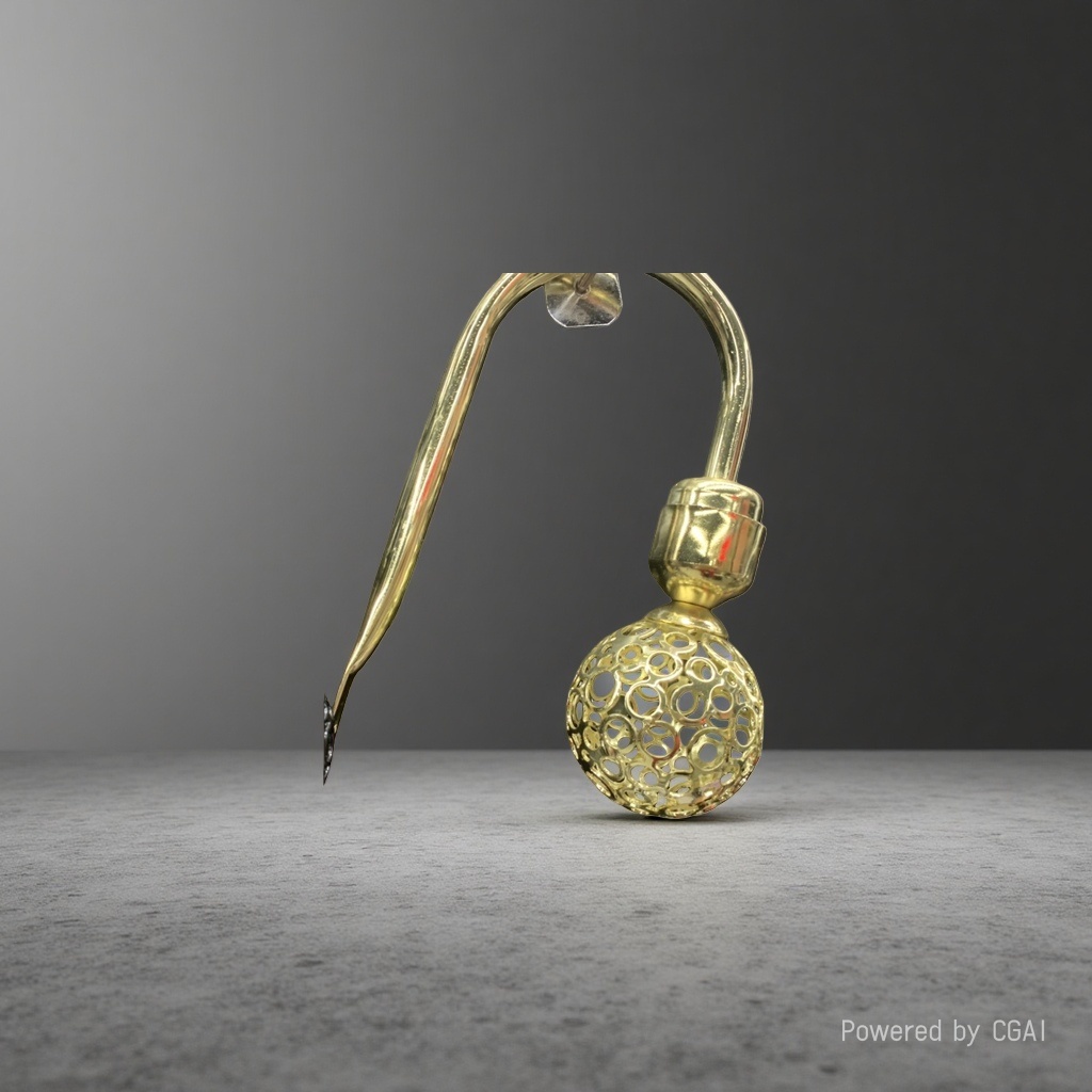 Golden hollowed-out spherical decorative hook, Virgin Mary Arab-style doughnut crocheted pendant Specification image