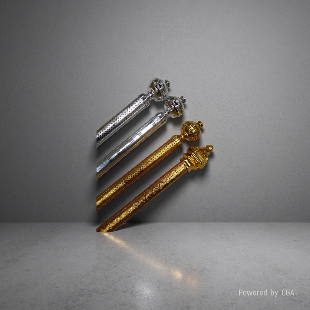 Silver and gold decorated scepds with tassels, 5A colored zircon uncut cold weapon handicrafts, collected in the scenic area Application Scenario