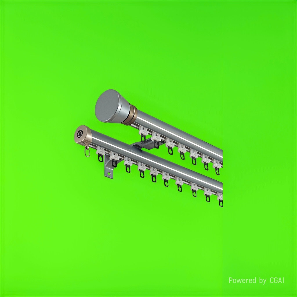 The silver double-track curtain track is compatible with the gold decorative head curtain hook and Roman rod Specification image