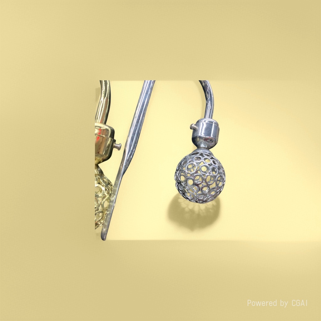 Silver hollowed-out spherical Virgin Mary Arab pendant donut crocheted decorative hook details Picture
