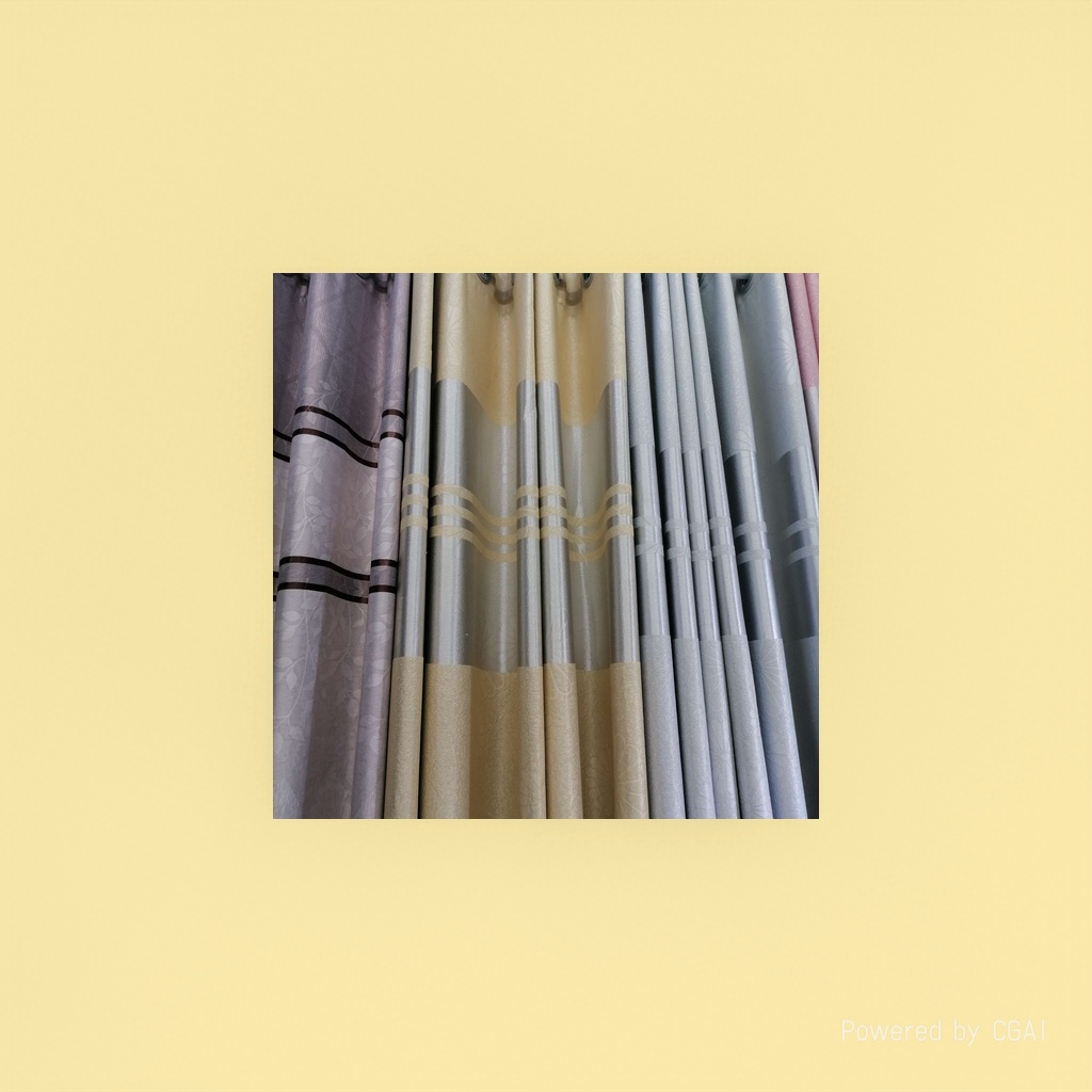 Semi-transparent linen grey striped finished curtain bath curtain set with automatic opening and closing Application Scenario