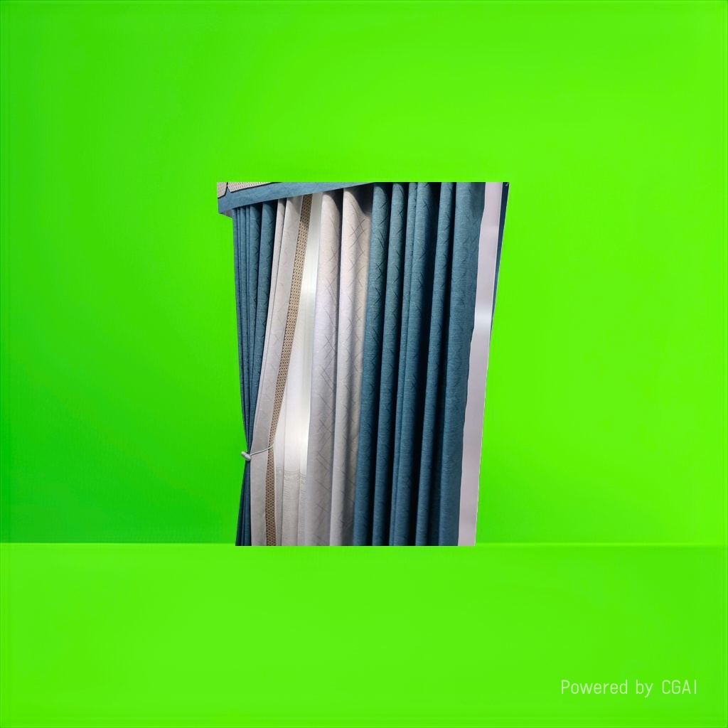 Blue-gray semi-transparent linen automatic shower curtain set, finished curtains, suitable for both living rooms and bathrooms Application Scenario