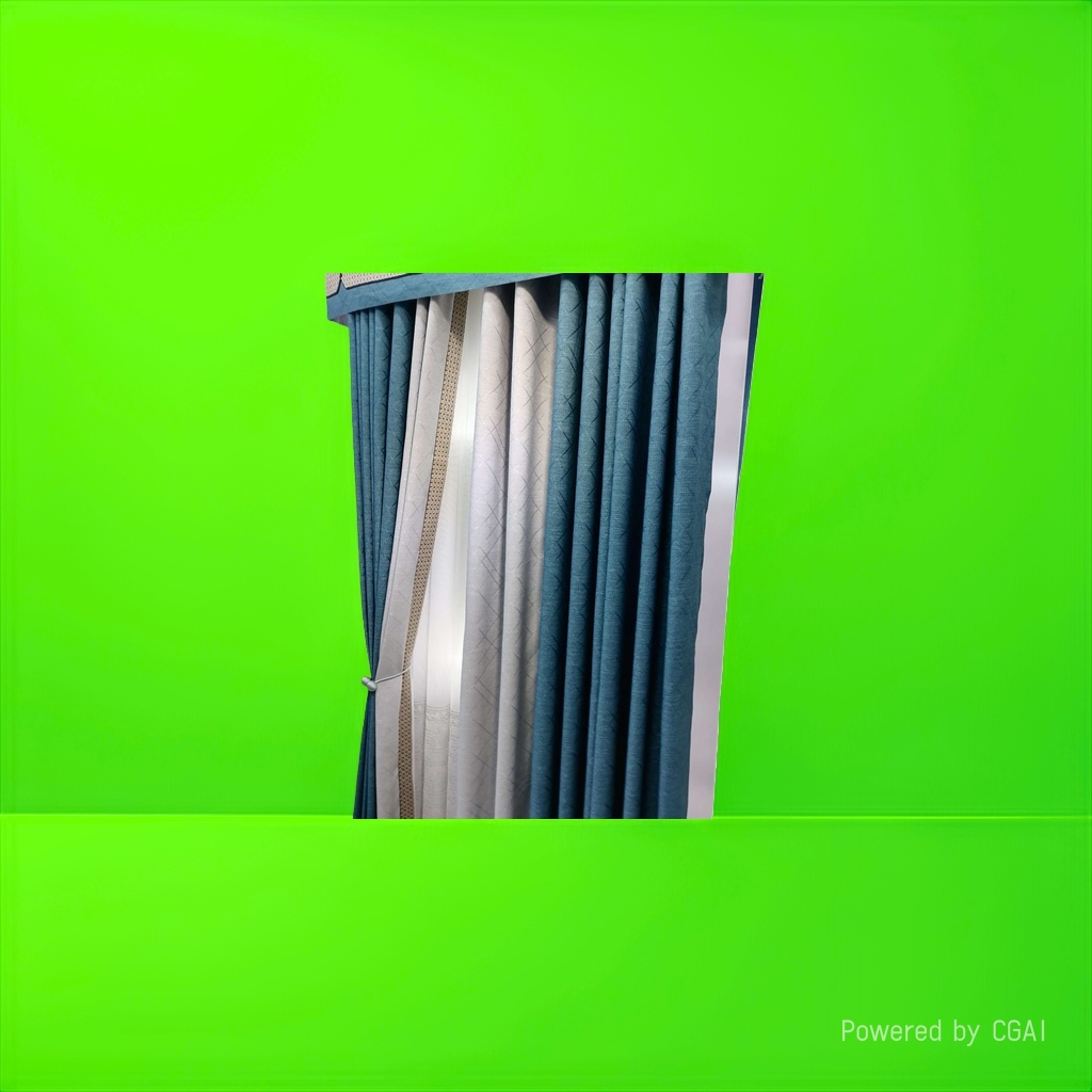 Blue-gray semi-transparent linen automatic shower curtain set, finished curtains, suitable for both living rooms and bathrooms Specification image